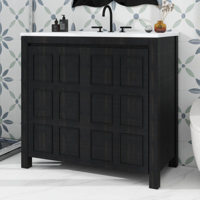 Rangement pour meuble-lavabo 36 po avec lavabo en céramique