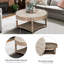 Style rond, tablette de rangement en bois, revêtement en lin pour la maison, tablette à 2 niveaux, espace de vie