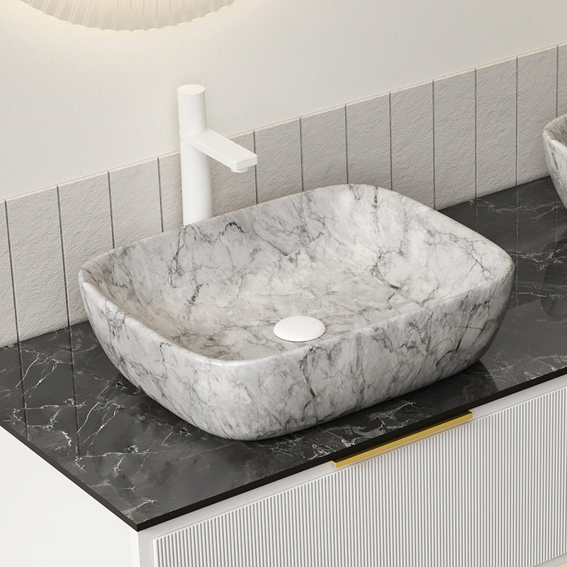 Lavabo de salle de bain en céramique 19 po sans armoire