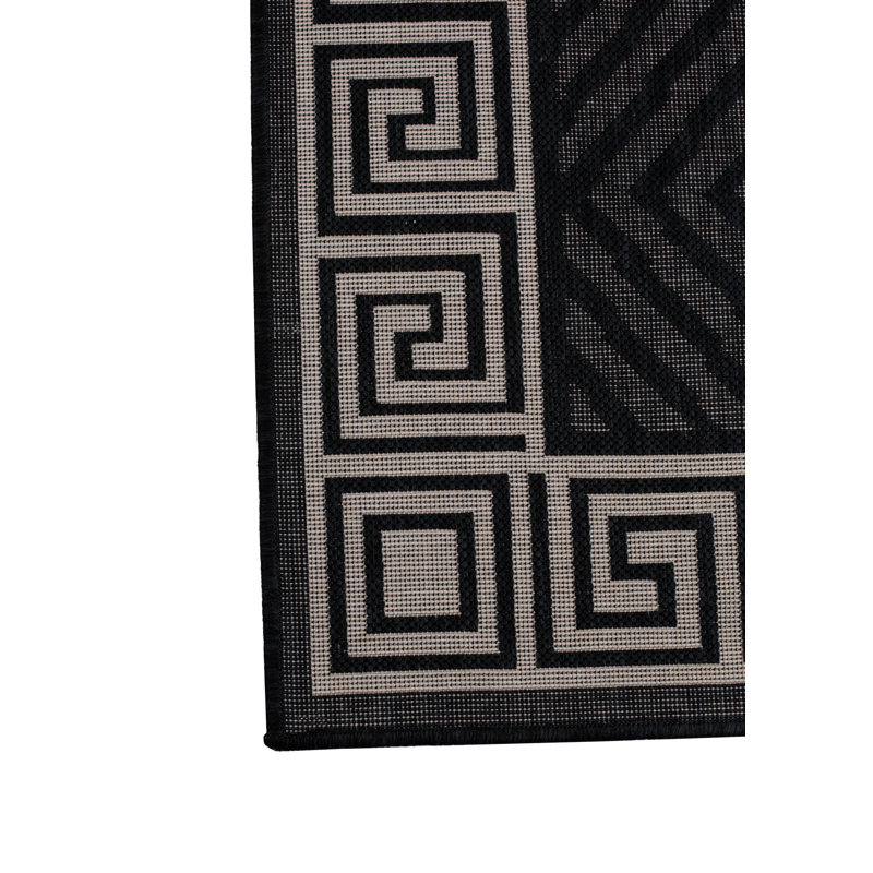Tapis d'extérieur noir Furnish My Place, Rectangle de 2 pi x 3 pi