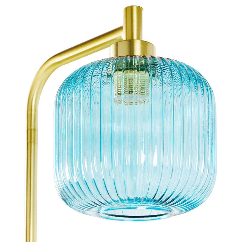 Lampe sur pied à abat-jour bleu 63 "H Wyatt, Bleu