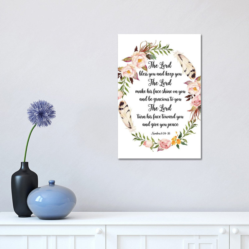 The Lord Bless You And Keep You by Eden Printables - Wrapped Canvas Painting, 30.48 cm H x 45.72 cm W