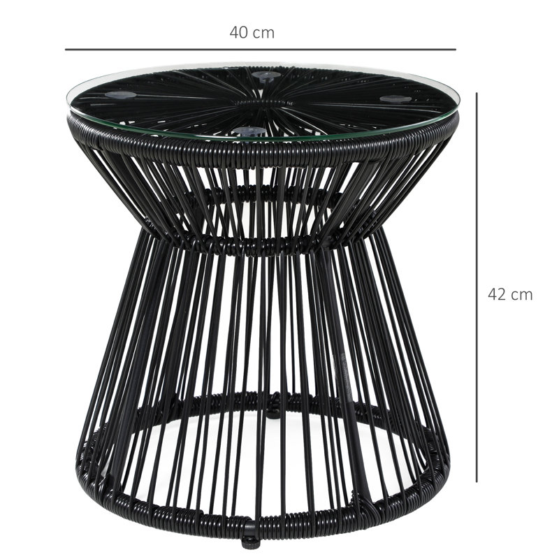 Abdulmannan Round Metal Outdoor Side Table , 40cm cm W 40cm cm D
