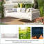 Balancelle de jardin simple minimaliste avec structure en bois d'acacia et design incliné - Blanc-129584783