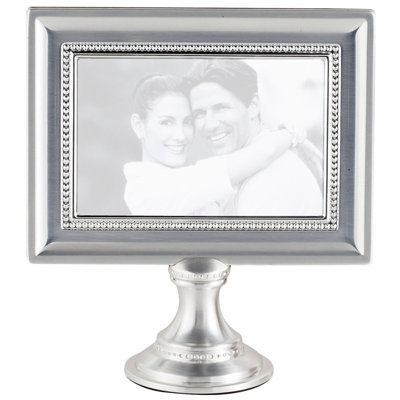 Donofrio Brushed Silver Metal Beaded Picture Frame