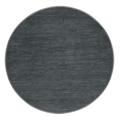 Machine Washable Solid Gray Area Rug
