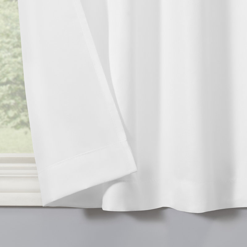 Wayfair Basics®Buchheit Semi-Sheer Rod Pocket Kitchen Curtain Valance and Tiers Set, White, 54" W x 24" L