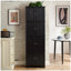 Armoire de rangement de 72,4 pouces de hauteur avec 8 portes, armoire de rangement multi-pièces en panneau de fibres à densité moyenne noire