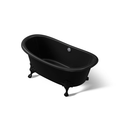 Baignoire autoportante 66 po. X 33 po. Artifacts avec extérieur en fer noir