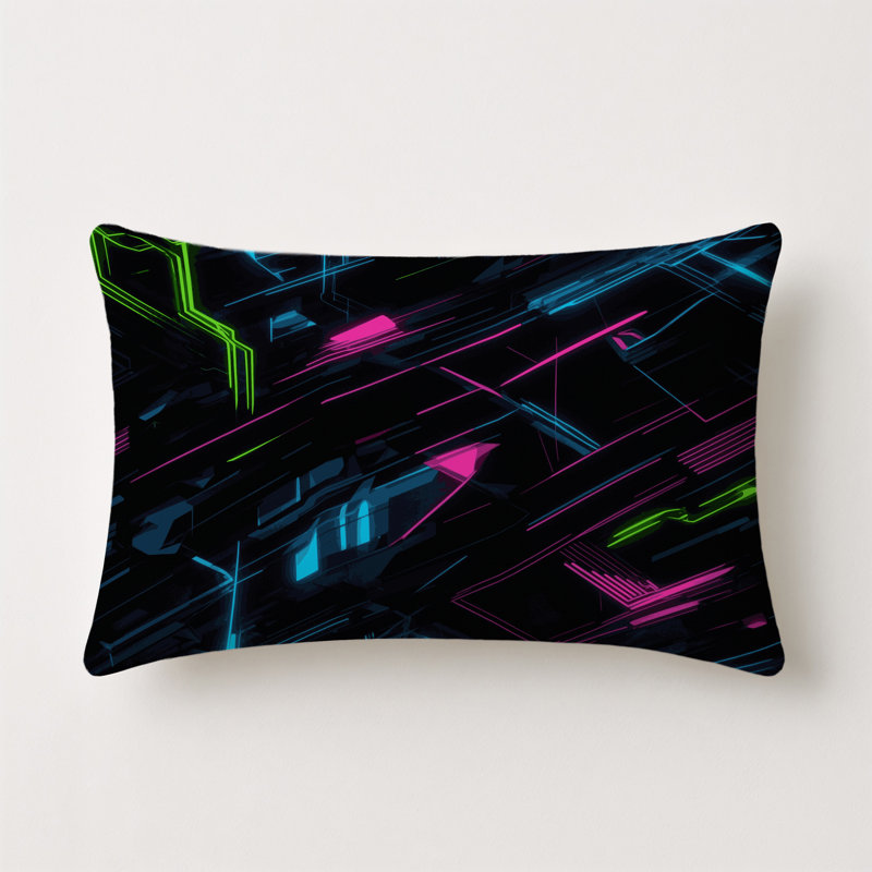 Hyper Wave Indoor And Outdoor Throw Pillow, Rectangle 20"H x 14"W
