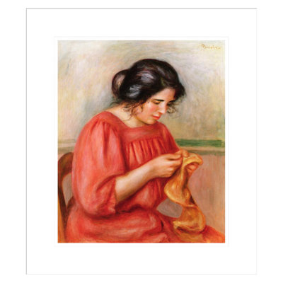 Gabrielle darning par Pierre-Auguste Renoir, impression giclée encadrée