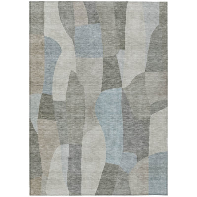 Machine Washable Indoor/Outdoor Kerwin ACN2376 Abstract Rug