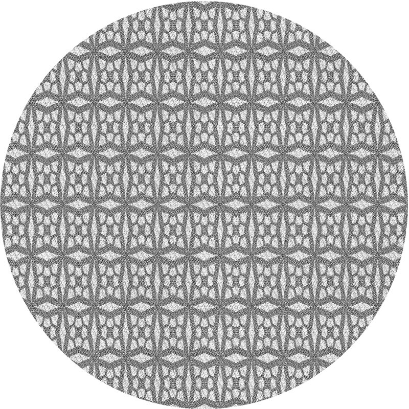 Tapis décoratif géométrique gris clair Pritt, Rond 7 pi