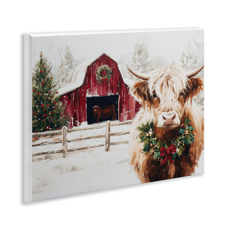 Plaque murale «Snowy Farm Scene», par Acorn & Ivory Designs