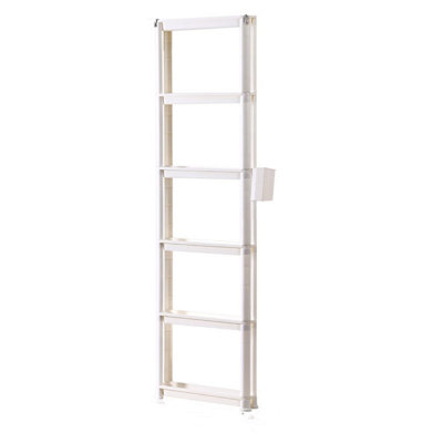Slim 6-Tier Plastic Storage Cart with Wheels – Multi-Functional Storage Organizer