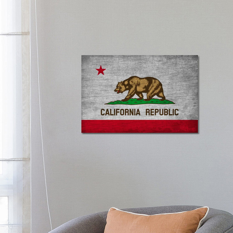 California State Flag - Wrapped Canvas Print, 66.04 cm H x 45.72 cm W x 1.91 cm D