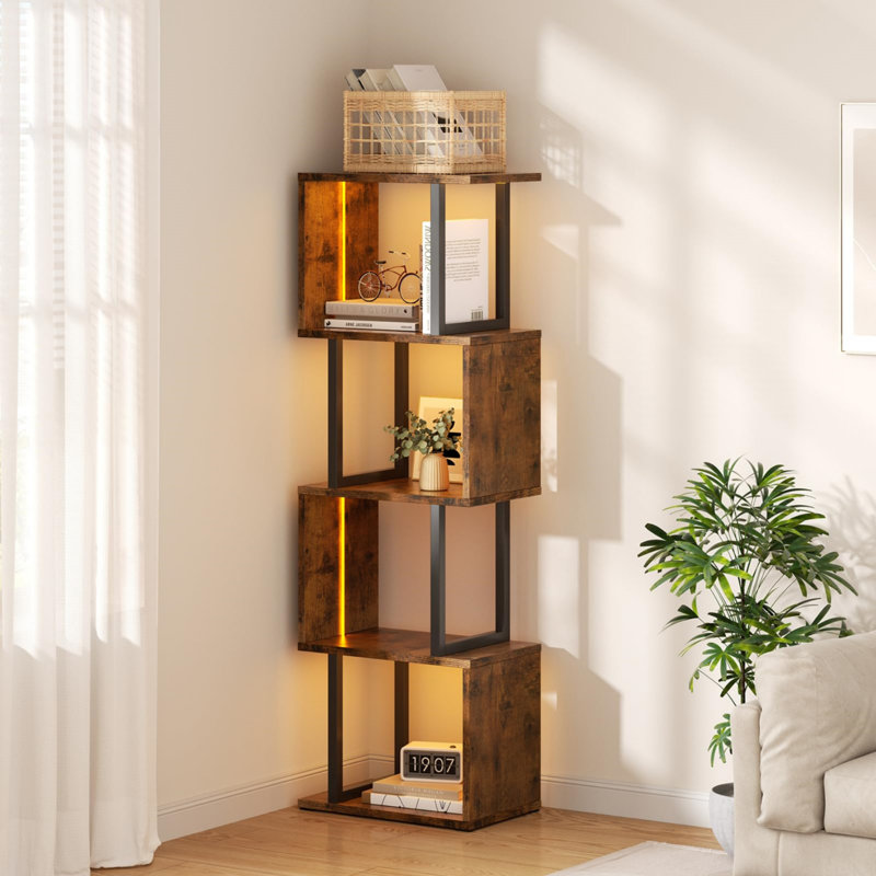 117cm H x 38cm W Standard Bookcase, Rustic Brown