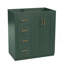 Ensemble de meuble-lavabo autoportant avec cadre en bois massif 30 po, 3 tiroirs et portes à fermeture douce