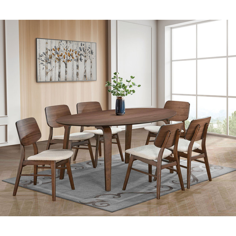 Table de salle à manger 71,4 "de style Mid-Century moderne, noyer