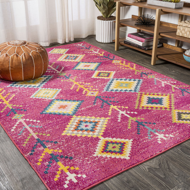 Blairsville Tribal Love Geometric Pink/Multi Rug