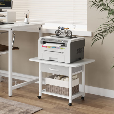 Maycin 22'' Wide Printer Stand with Storage Drawer and Wheels