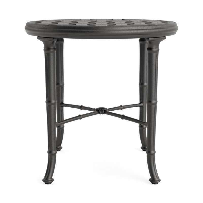 Calcutta Outdoor Round Side Table, Textured Pewter