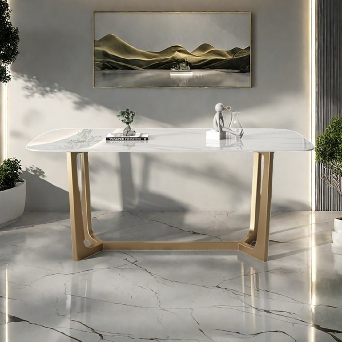 dujinlong home High-end Light Luxury Rock Slab Dining Table - Wayfair ...