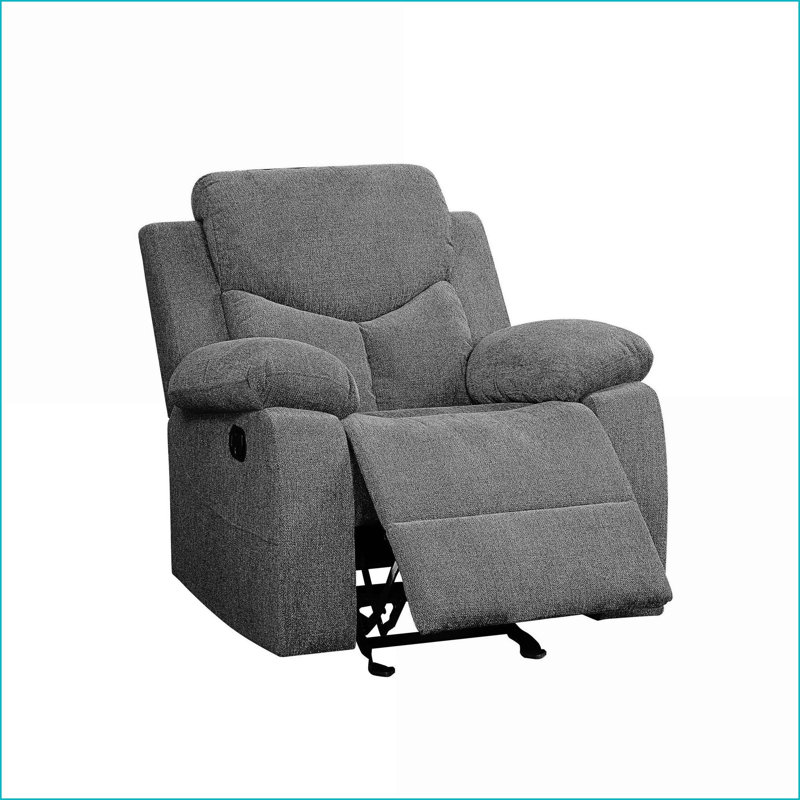 Fauteuils inclinables, fauteuil inclinable moderne en chenille gris clair avec loquet extérieur | Accoudoirs moelleux moelleux