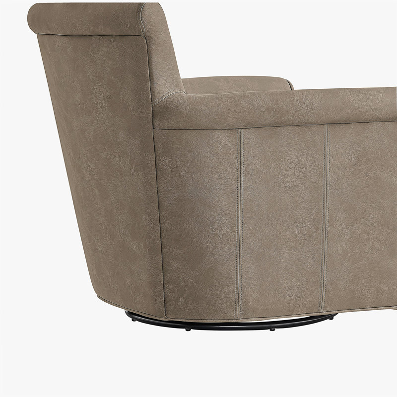 Fauteuil d'appoint pivotant en cuir Belmont, Saule
