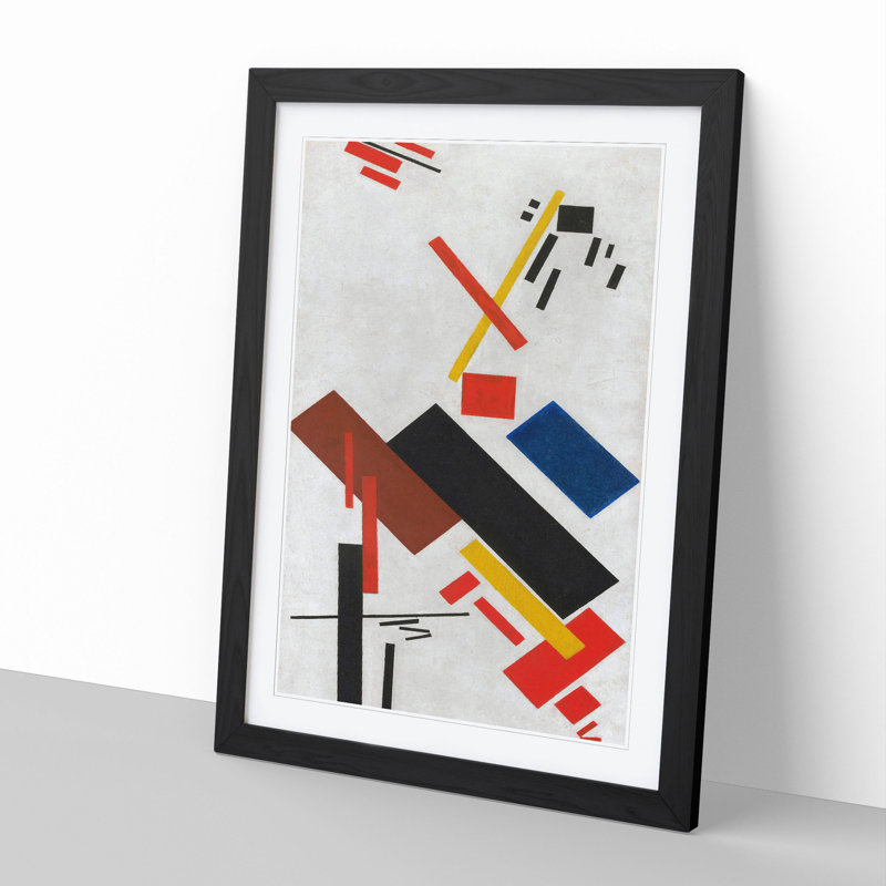 House Under Construction by Kazimir Malevich - Picture Frame Painting, 36cm H x 27cm W x 2cm D, Black Framed