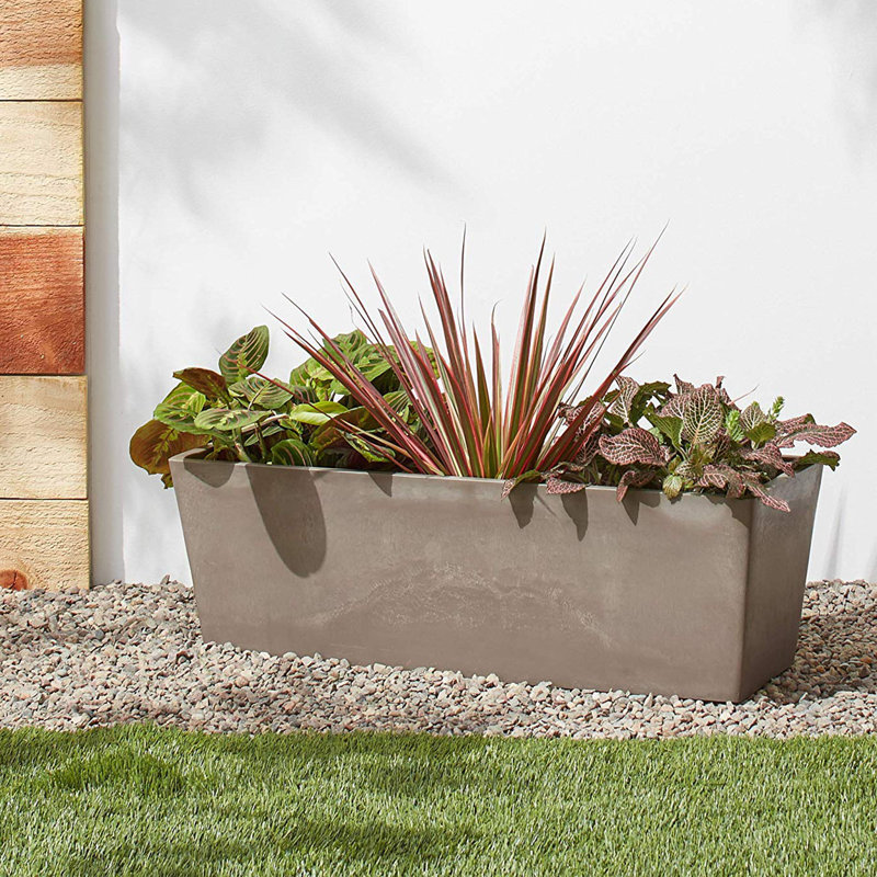 Murtagh Pot Planter, 9" H x 25.5" W x 9" D, Taupe