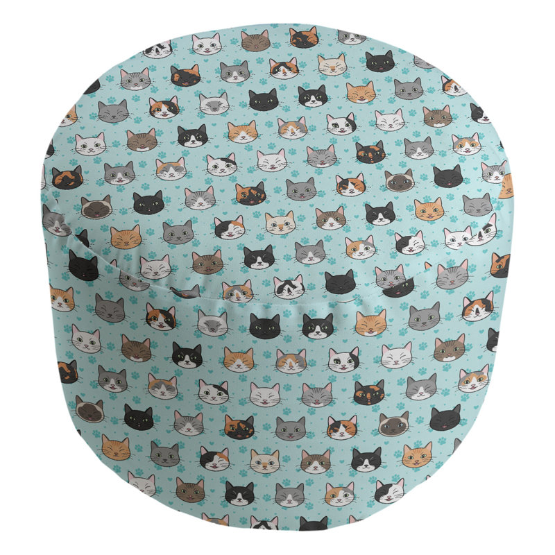 Repose-pieds cubique pour chat kitty Kitterman, Bleu / gris