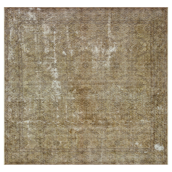 Hargun Atina Vintage Hand Woven Hand Knotted 190cm X 195cm Brown Area ...
