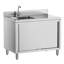 Évier utilitaire autoportant en acier inoxydable de 47 po avec armoire de rangement, cuve simple de cuisine pour la salle de lavage