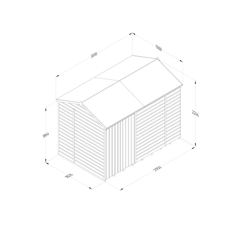 Beckwood 9 ft. 7 in. W x 7 ft. 4 in. D Solid Wood Garden Shed