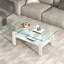 Table basse de salon en verre trempé transparent, 2 couches