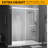 56" - 60" W x 79'' H Double Sliding Bathroom Door Frameless Shower Door with Tempered Glass-66705204