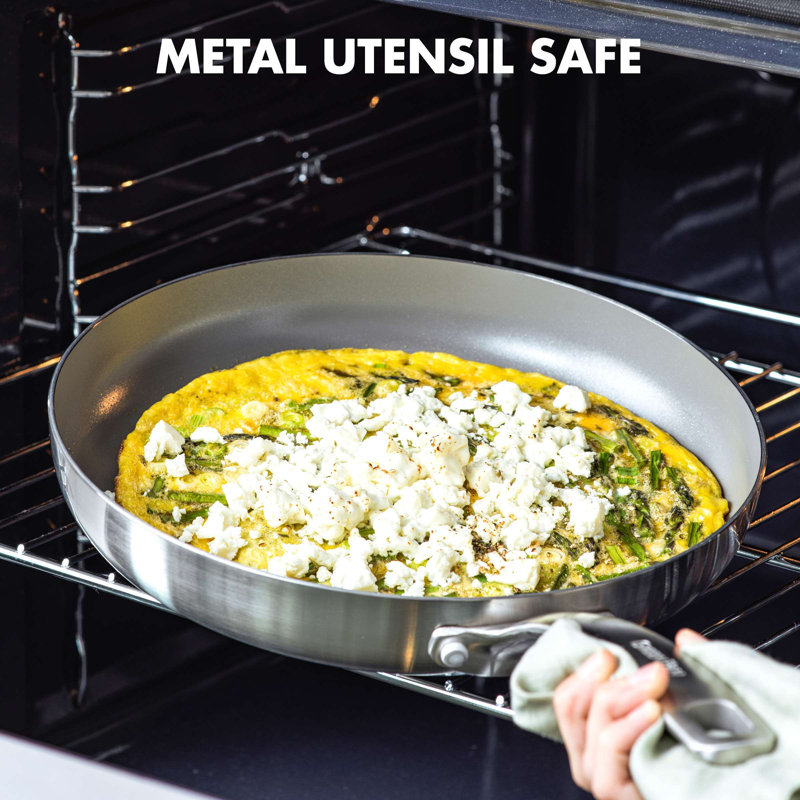 GreenPan Chatham Tri-Ply Stainless Steel Healthy Ceramic Nonstick 10" and 12" Frying Pan Skillet Set, PFAS-Free, Induction Suitable, Dishwasher Safe