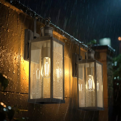 18in Outdoor Wall Lantern Sconce Light Motion Sensor