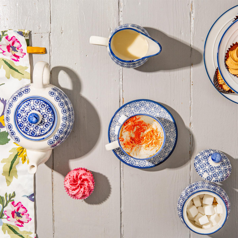 Nicola Spring - Hand-Printed Tea Set