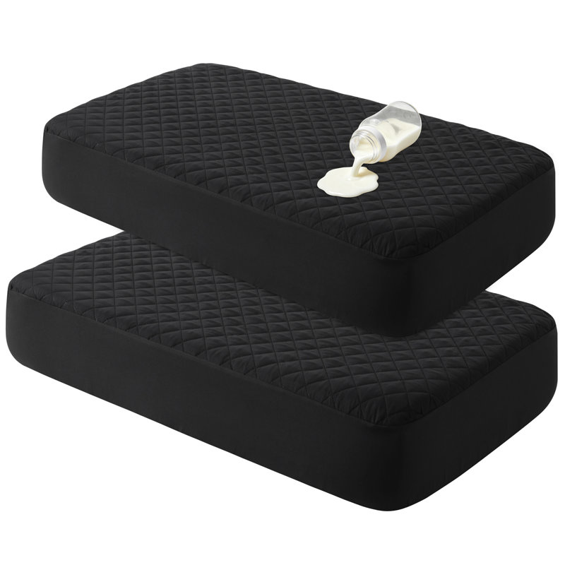 Ensemble de 2 protecteurs de matelas matelassés imperméables pour lit de bébé, protecteur de couche de lit TPU silencieux