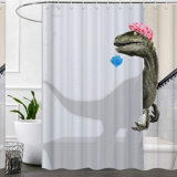 Jurassic Splash: Fun Kids Dinosaur Shower Curtain Set - Cool, Cute, and Durable Polyester Bathroom Decor with 12 Hooks, 72x72