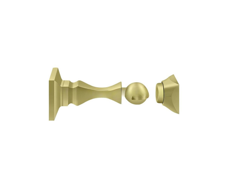 Support de porte magnétique Deltana MDH35U3 3 1/2 po; finition laiton brillant, Laiton poli