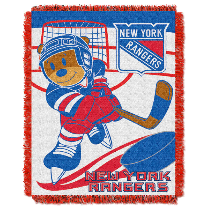 Couverture de jet tissée de bébé de rangers NHL