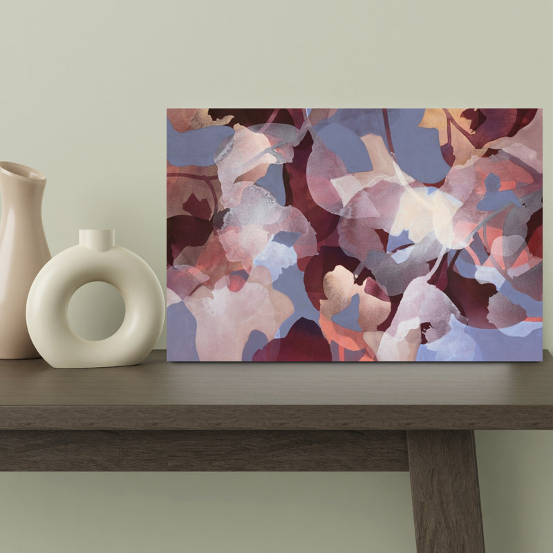 «Serene Floral Abstract Abstract Contemporary Delicate Nature Landscape», art mural, H 12 po x l 18 po