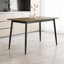 Ensemble de table de salle à manger et de table moderne 4 pièces à grain de bois moderne, table de salle à manger élégante, table de salle à manger de cuisine, robuste et durable, facile à assembler, pieds en métal noir-862510858-862510853