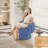 Upholstered Swivel Accent Chair Barrel Chair with Pillow-1722810558
