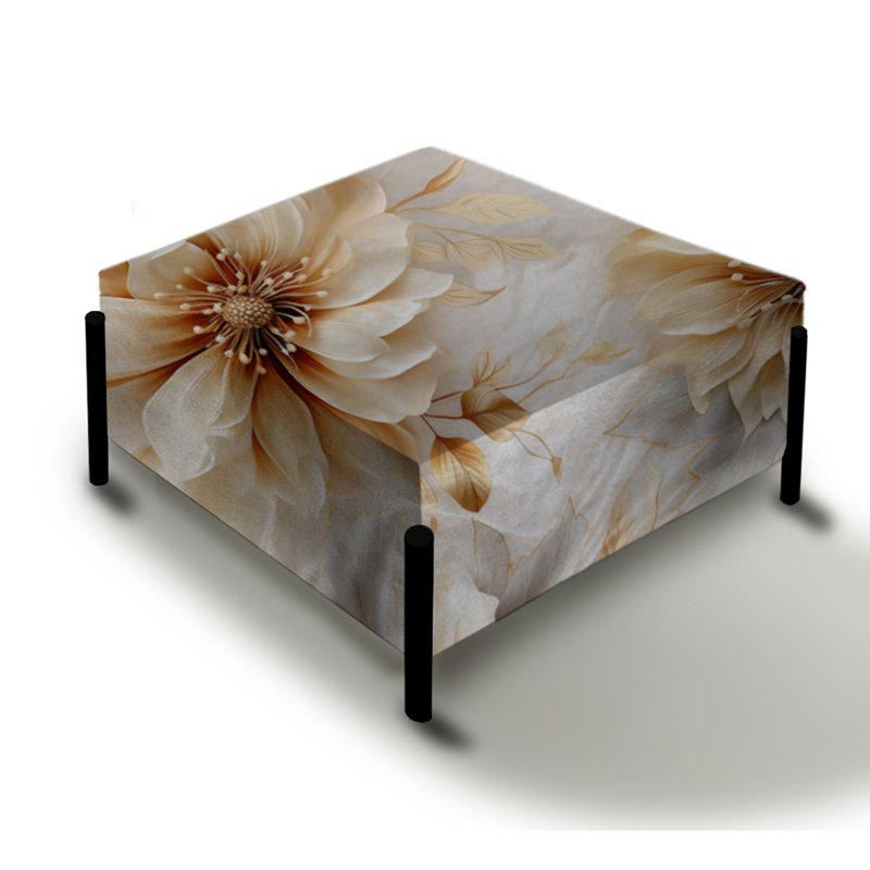 Motif bohème beige à motif de fleurs de chrysanthème beige