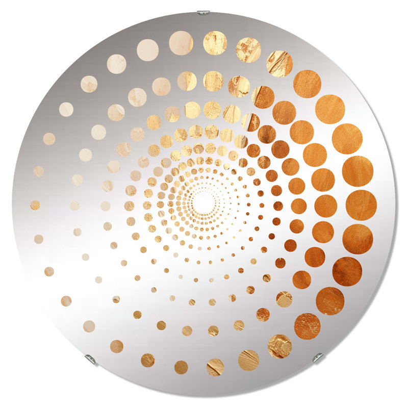 Vortex cuivré doré luxueux - Miroir décoratif à spirales MIR105989 C, 23,6 po x 23,6 po