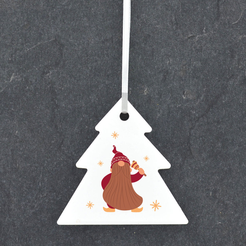 Carley Gnome Bell Festive Gonk Shaped Ceramic Ornament